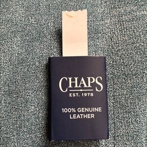 Chaps Black Leather Belt with Silver Buckle